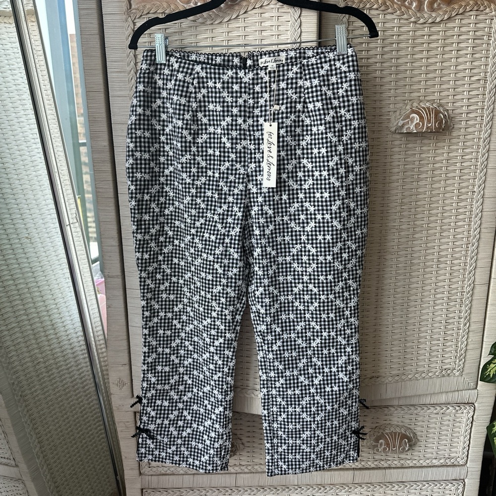 For Love And Lemons Black and White Checkered Pants